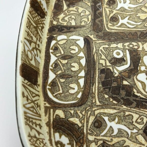 Vintage Nils Thorsson Royal Copenhagen Baca Series Shallow Dish Ceramic Faience~ - Picture 8 of 14